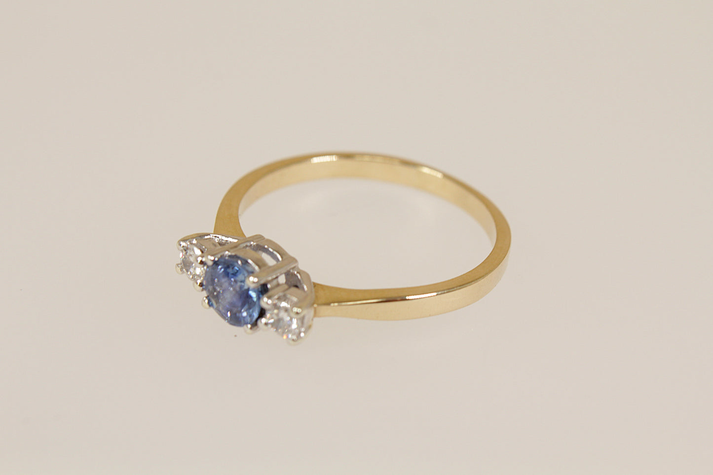 9ct Gold Sapphire and Diamond Trilogy Ring