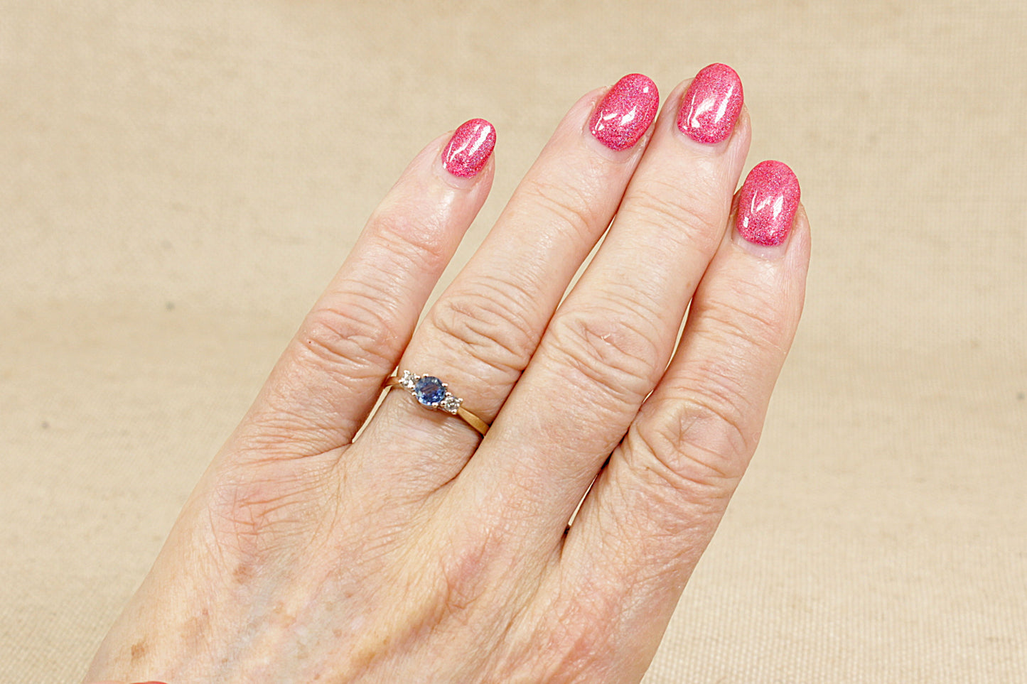 9ct Gold Sapphire and Diamond Trilogy Ring