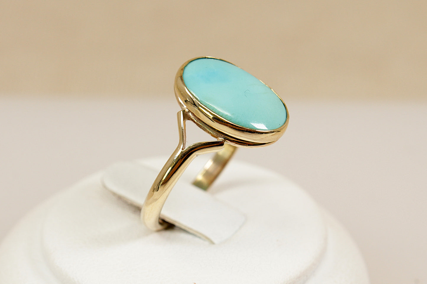 Vintage Turquoise Solitaire Gold Ring