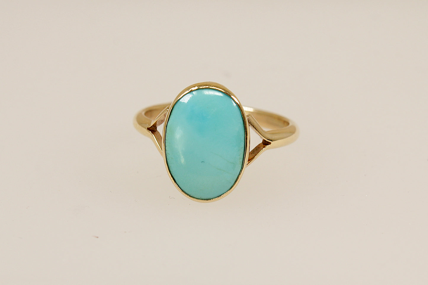 Vintage Turquoise Solitaire Gold Ring