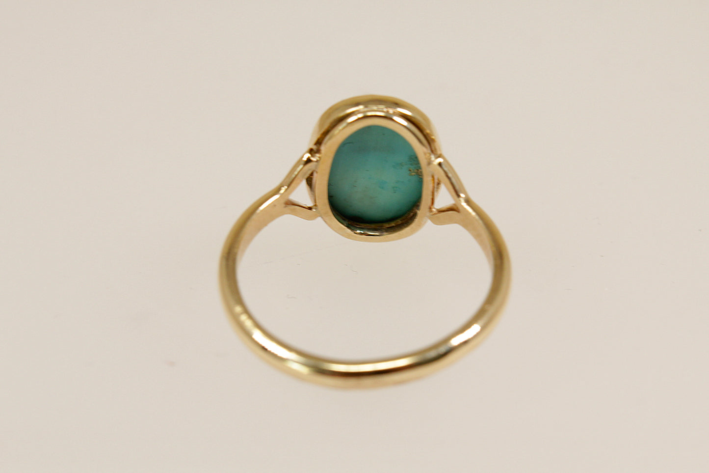 Vintage Turquoise Solitaire Gold Ring