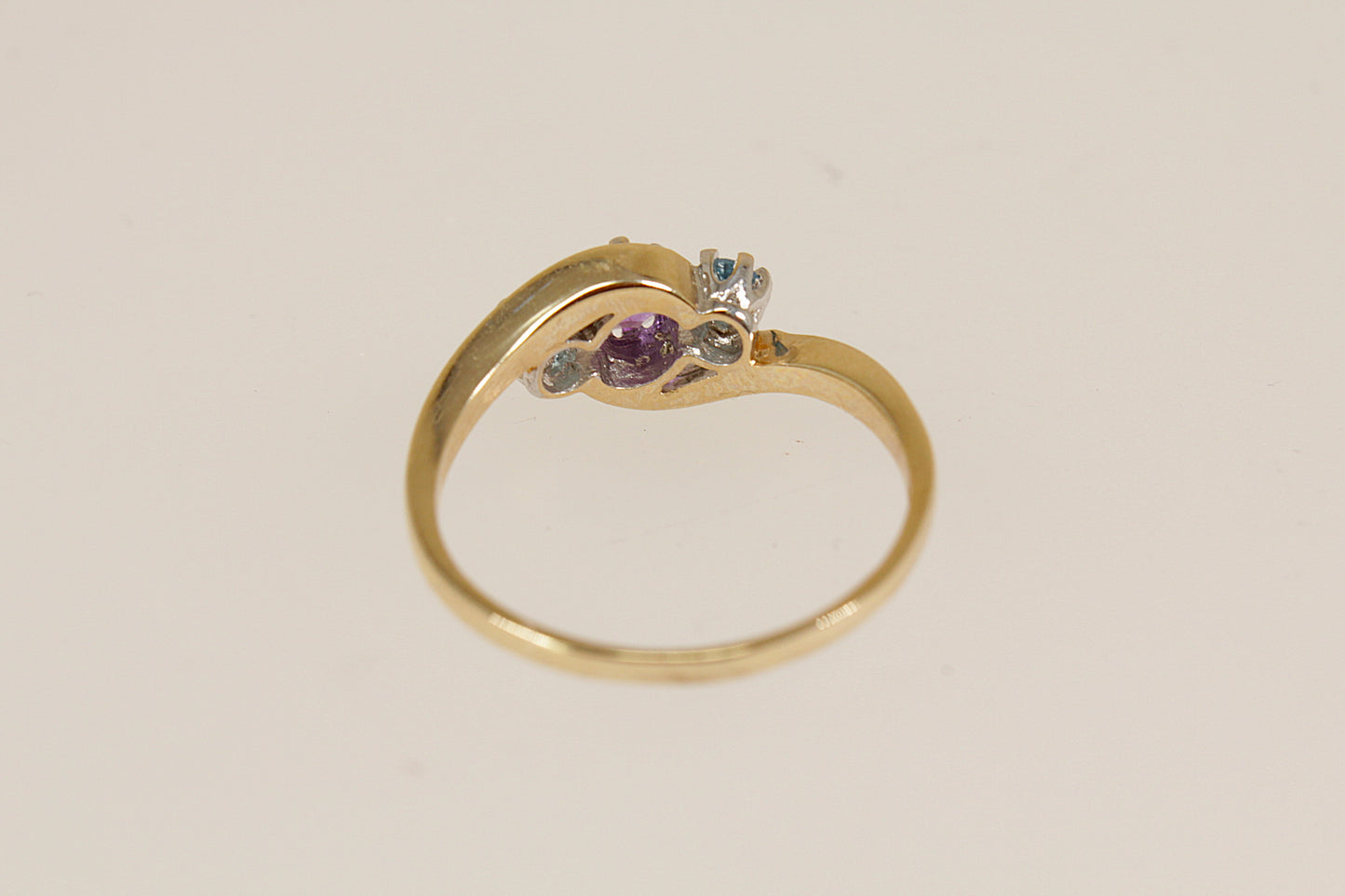 Amethyst Aquamarine Vintage Gold Ring