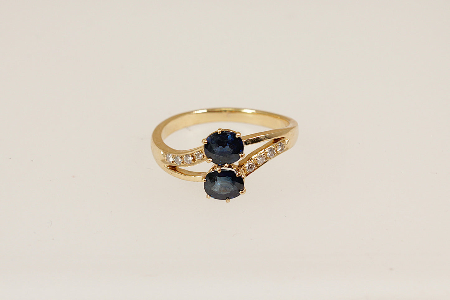 18ct Gold Sapphire and Diamond Duo Ring