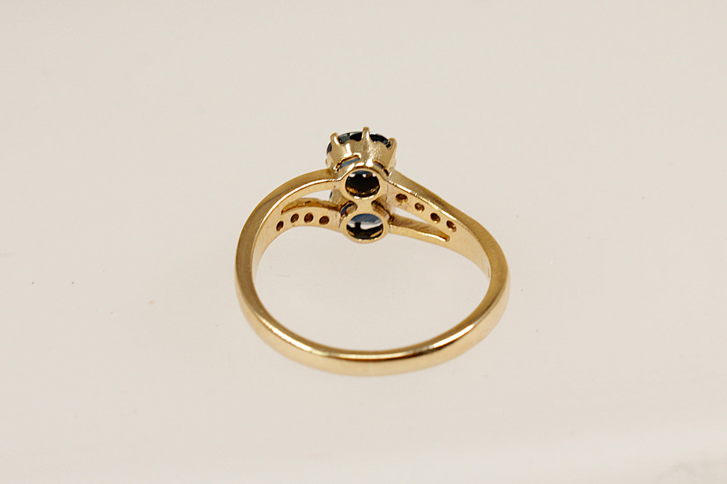 18ct Gold Sapphire and Diamond Duo Ring