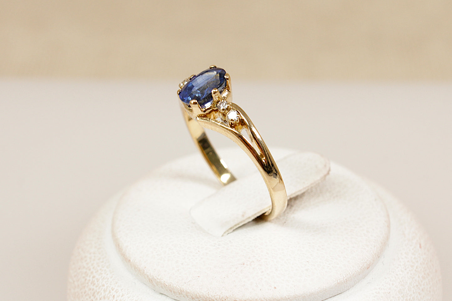 18ct Sapphire and Diamond Solitaire Ring