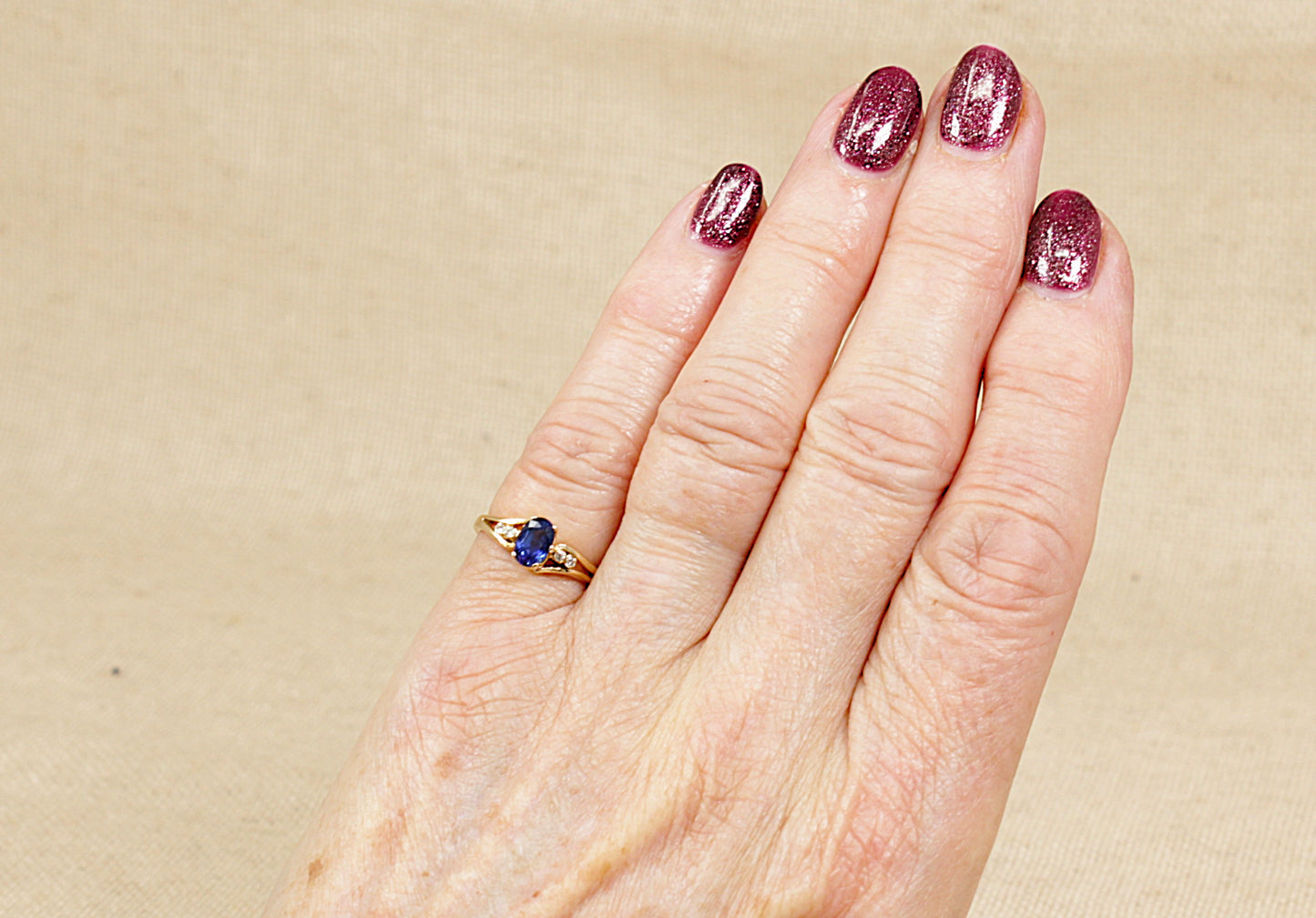18ct Sapphire and Diamond Solitaire Ring