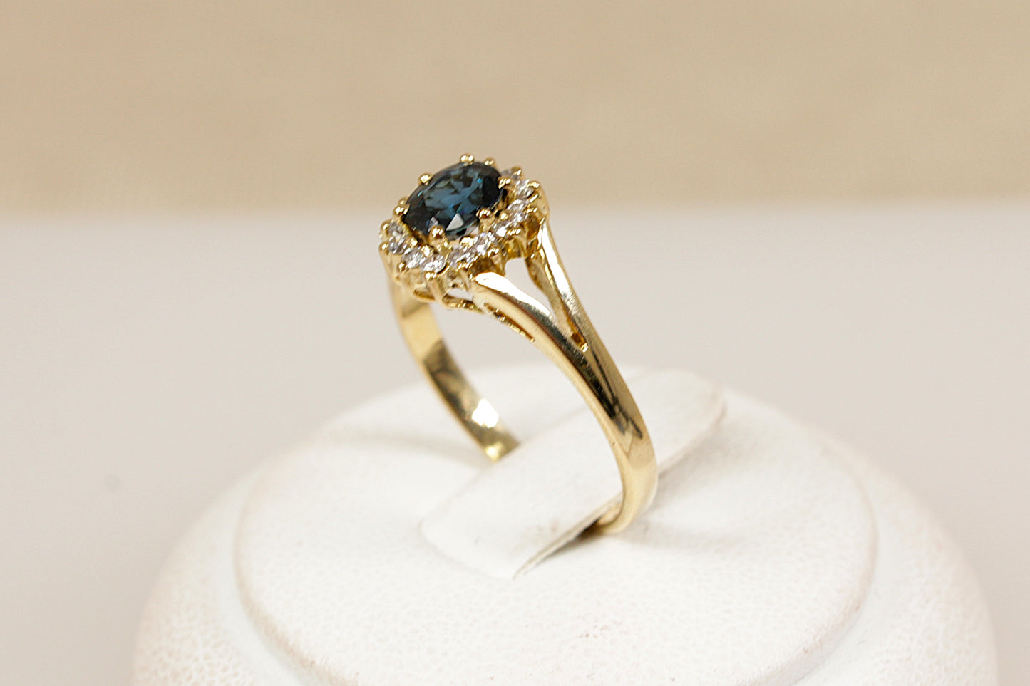Sapphire and Diamond ‘Diana’ Cluster Ring