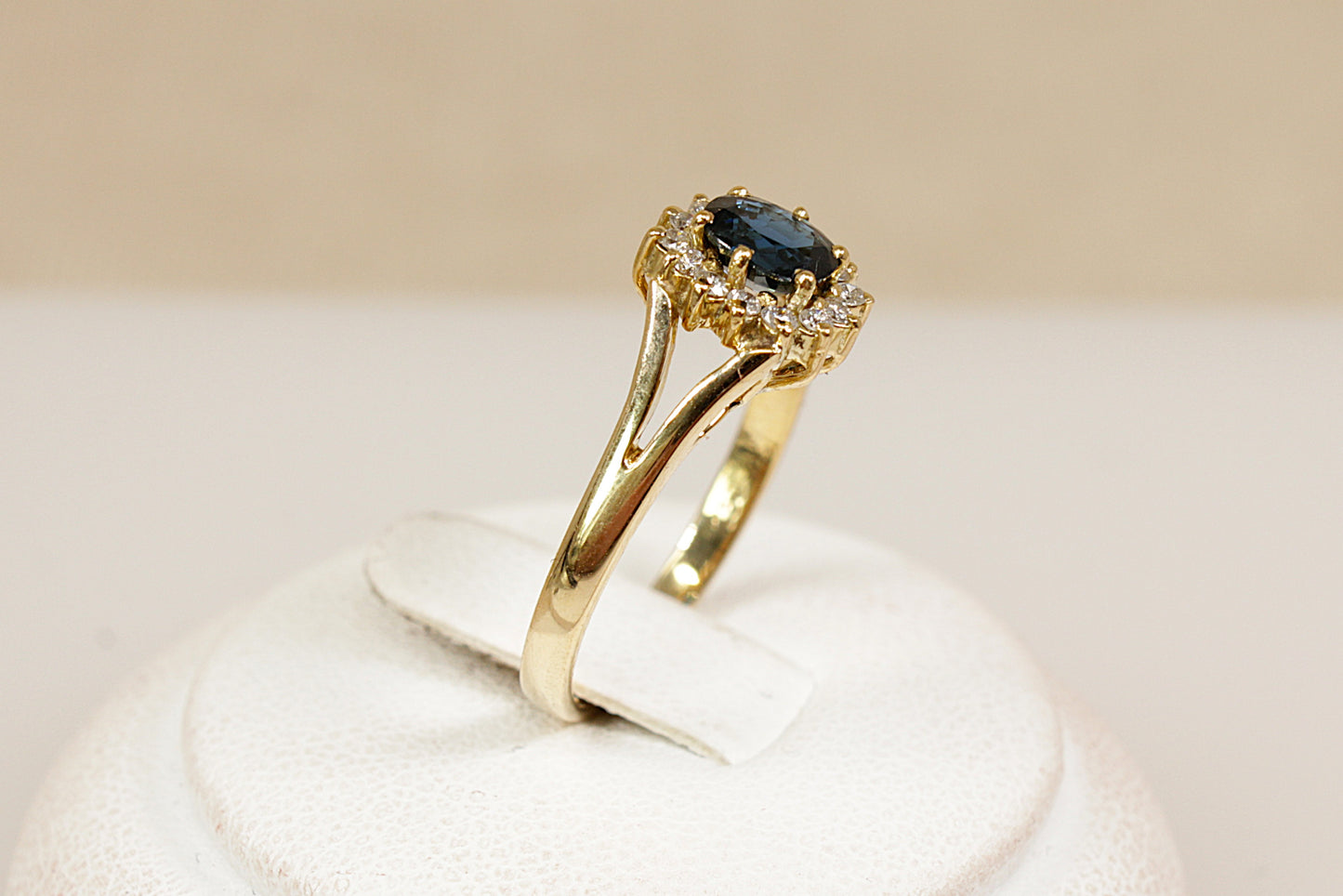 Sapphire and Diamond ‘Diana’ Cluster Ring