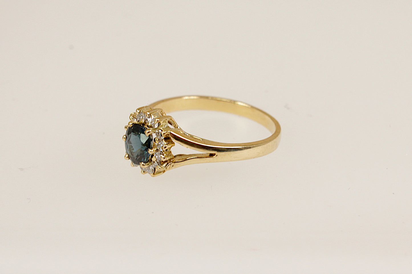 Sapphire and Diamond ‘Diana’ Cluster Ring