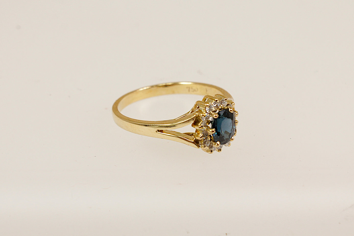 Sapphire and Diamond ‘Diana’ Cluster Ring