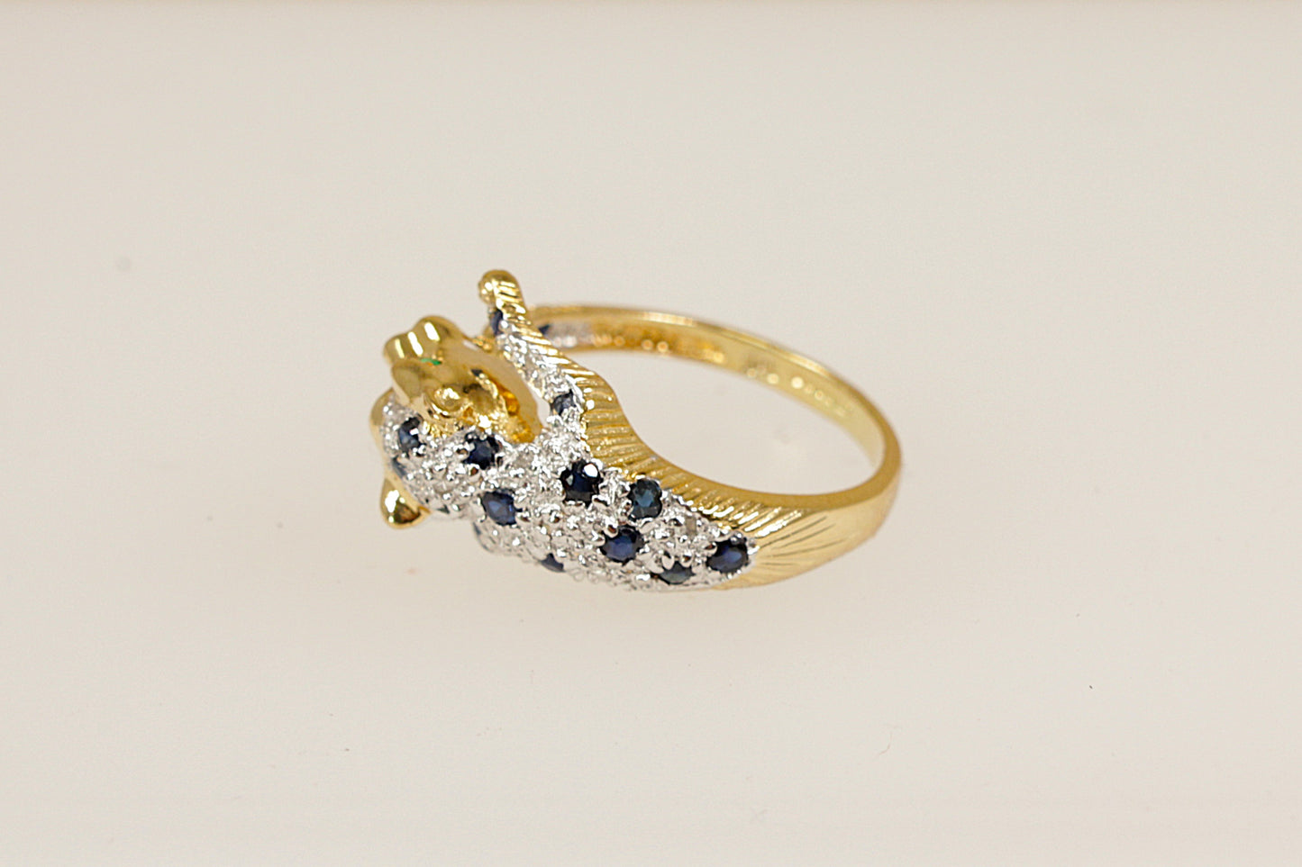 Sapphire and Diamond 'Roaring Leopard' Ring