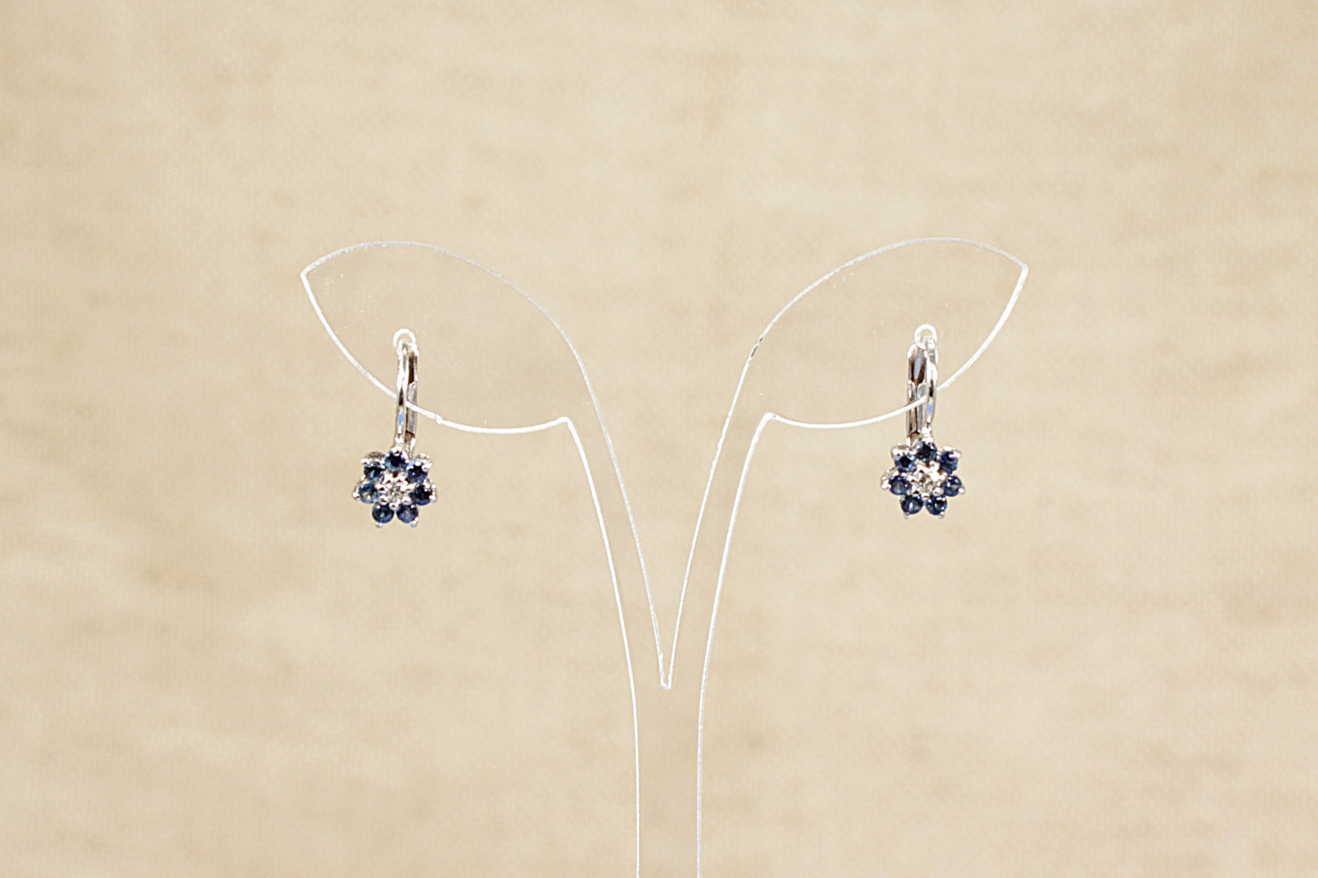 18ct White Gold Sapphire & Diamond Earrings