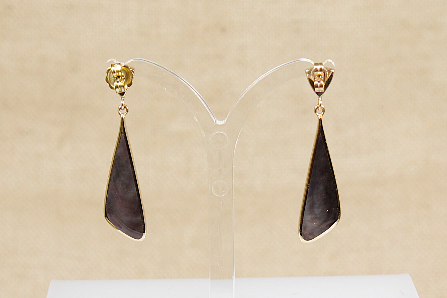9ct Gold Abelone Dropper Earrings
