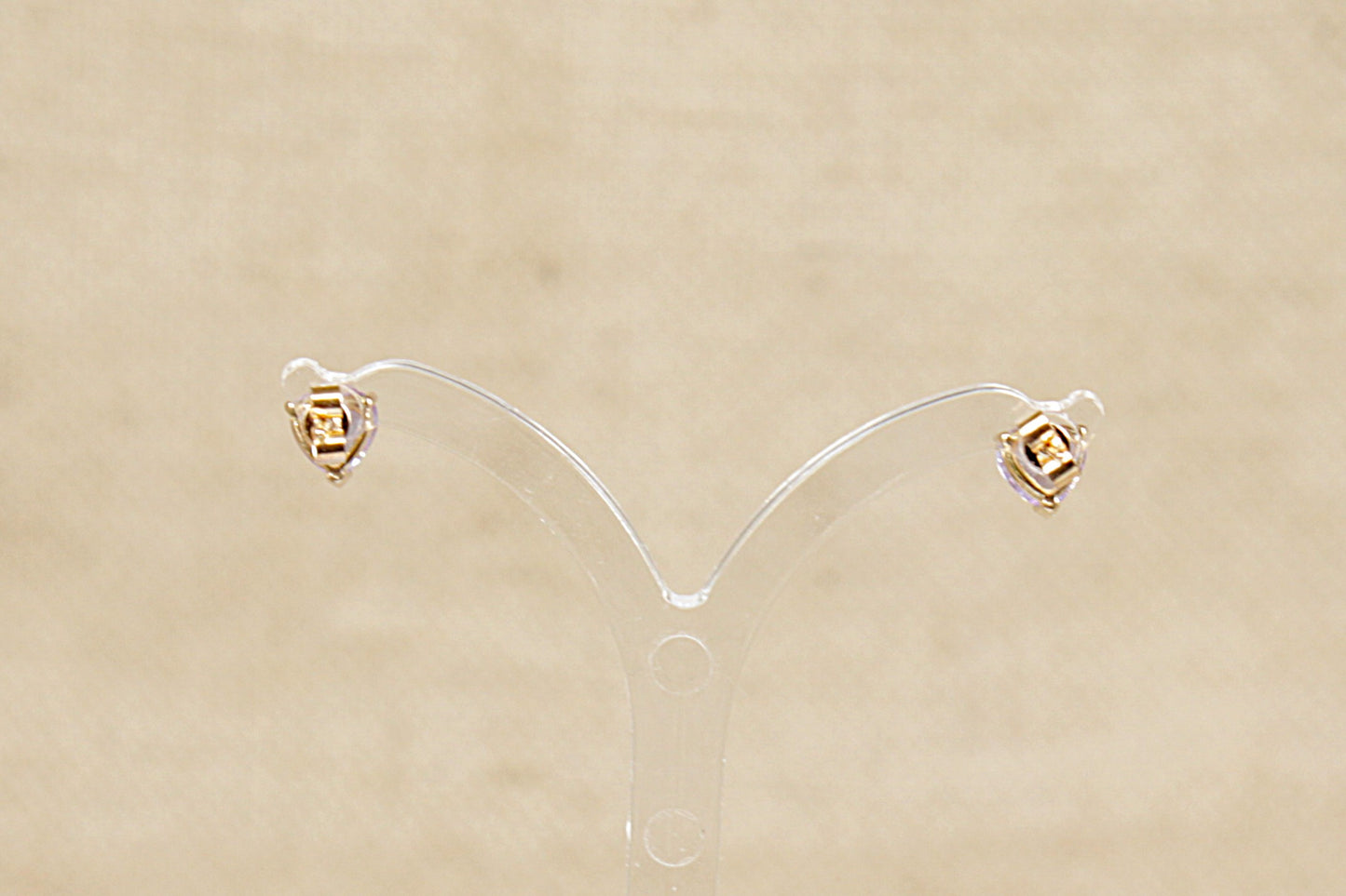 9ct Heart-Shaped Crystal Stud Earrings