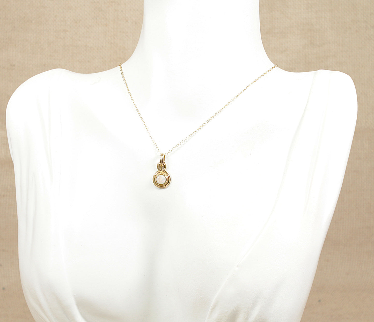 9ct Gold Fire Opal Pendant and Chain Necklace