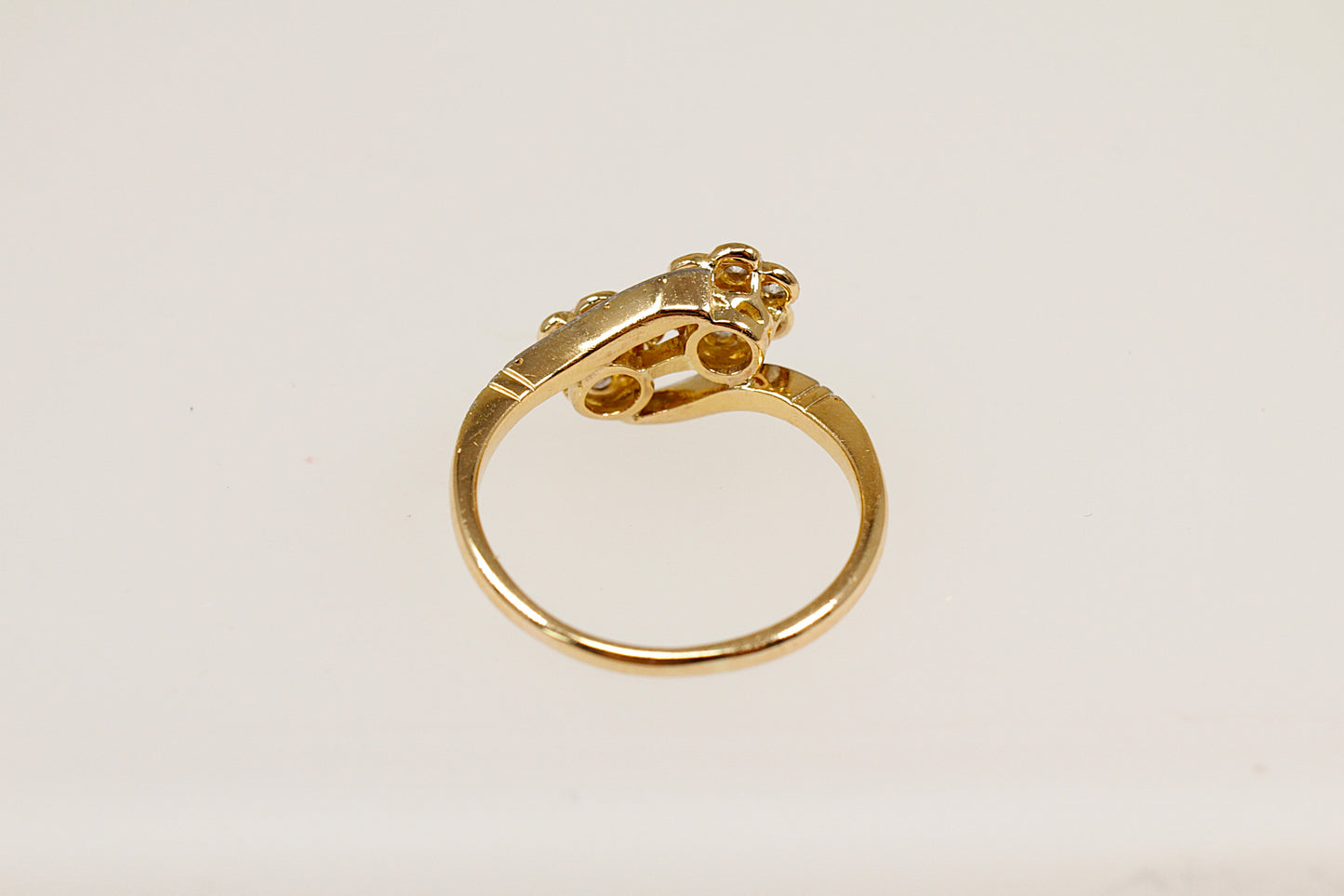 Vintage 18ct Diamond Duo Cluster Ring
