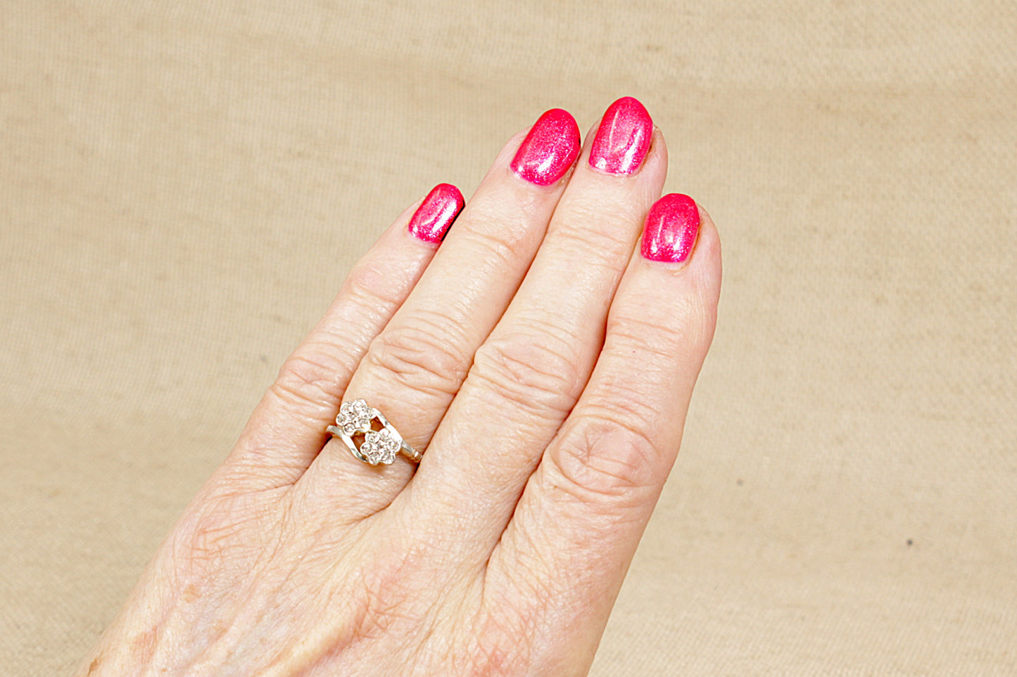 Vintage 18ct Diamond Duo Cluster Ring
