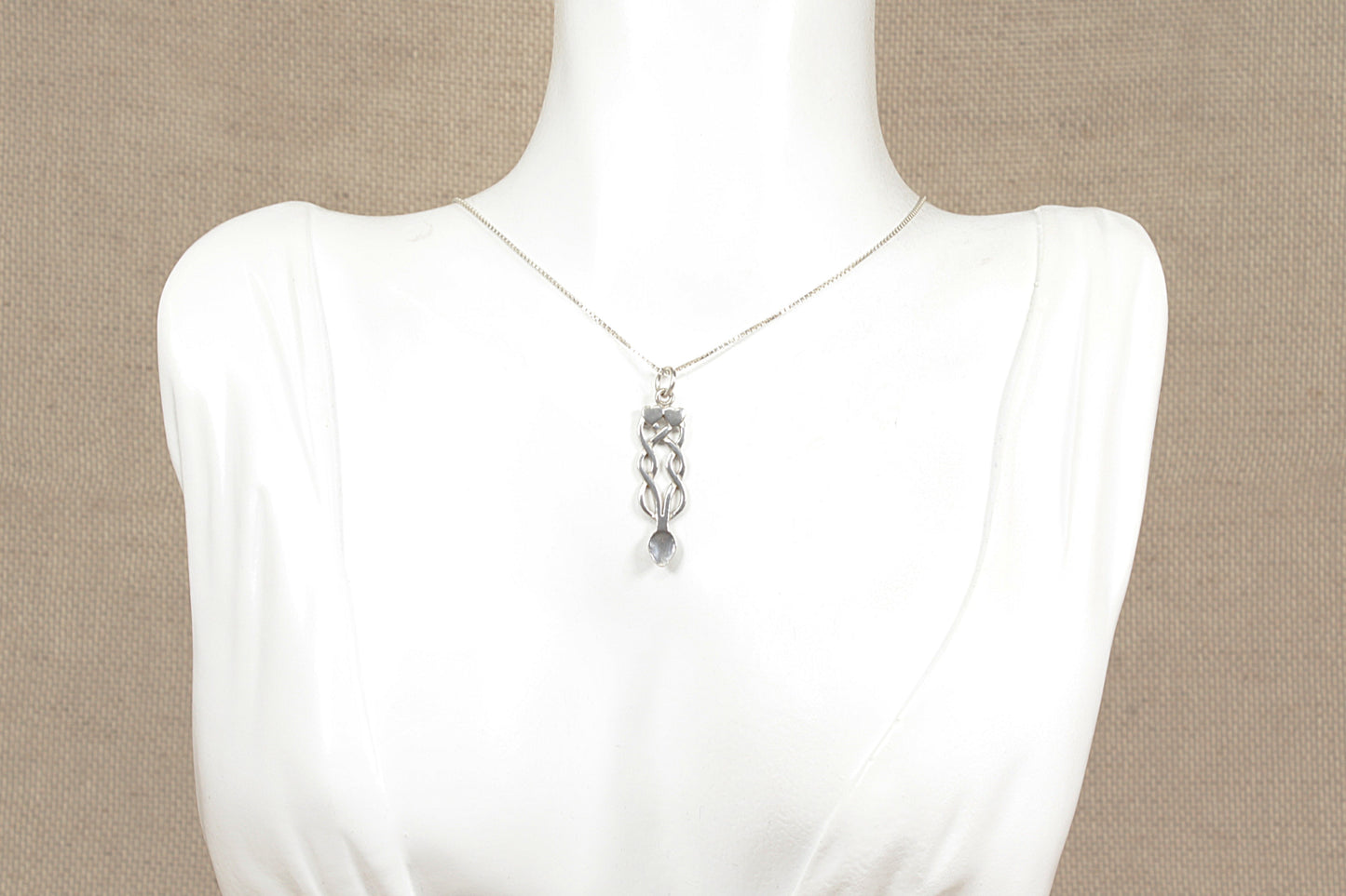 Silver Celtic Knot Pendant and Chain Necklace