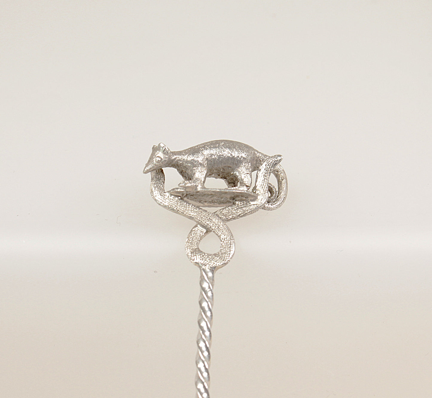 Antique Victorian Silver Teaspoon with a Lemur Finial