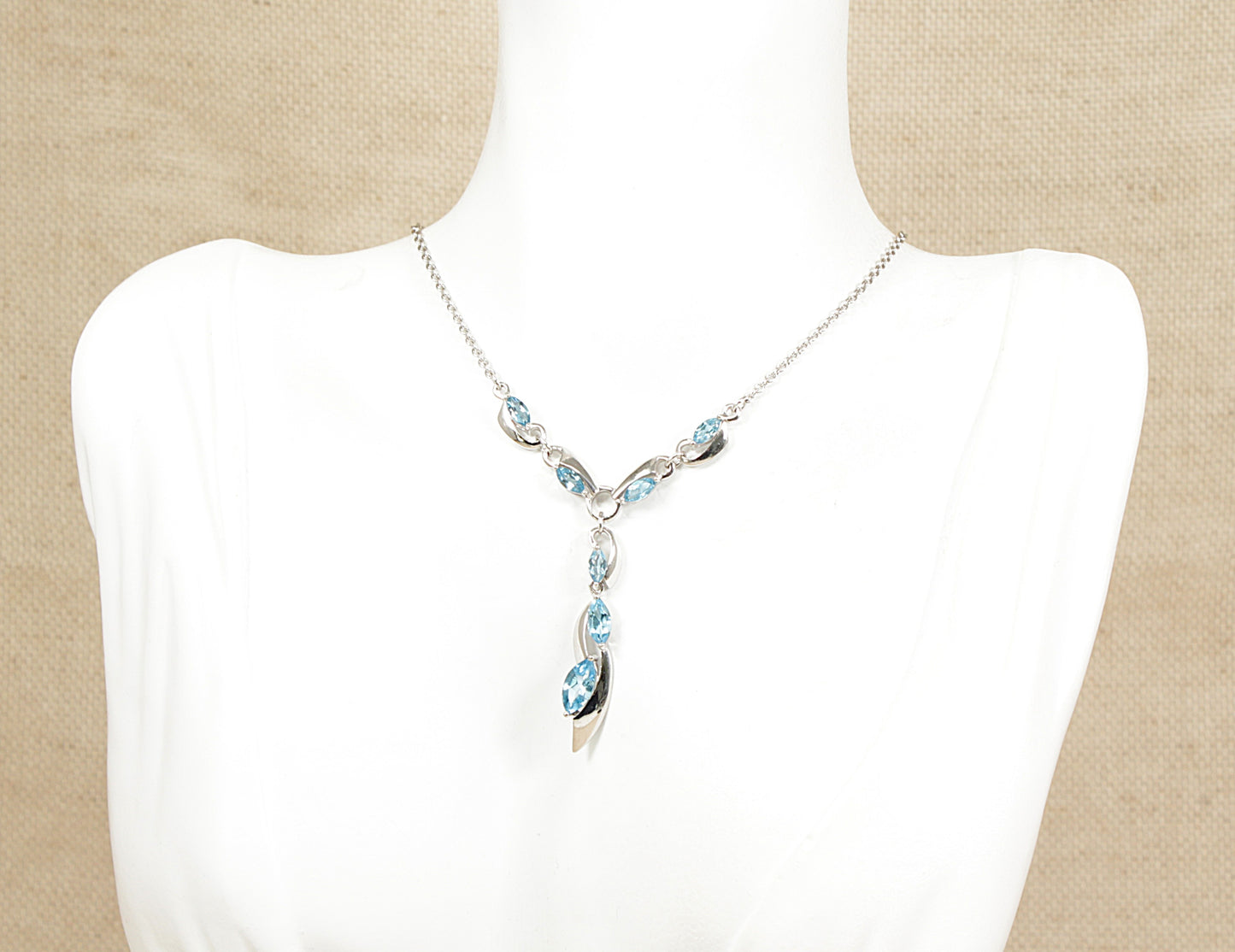 Silver Blue Spinel Necklet Necklace