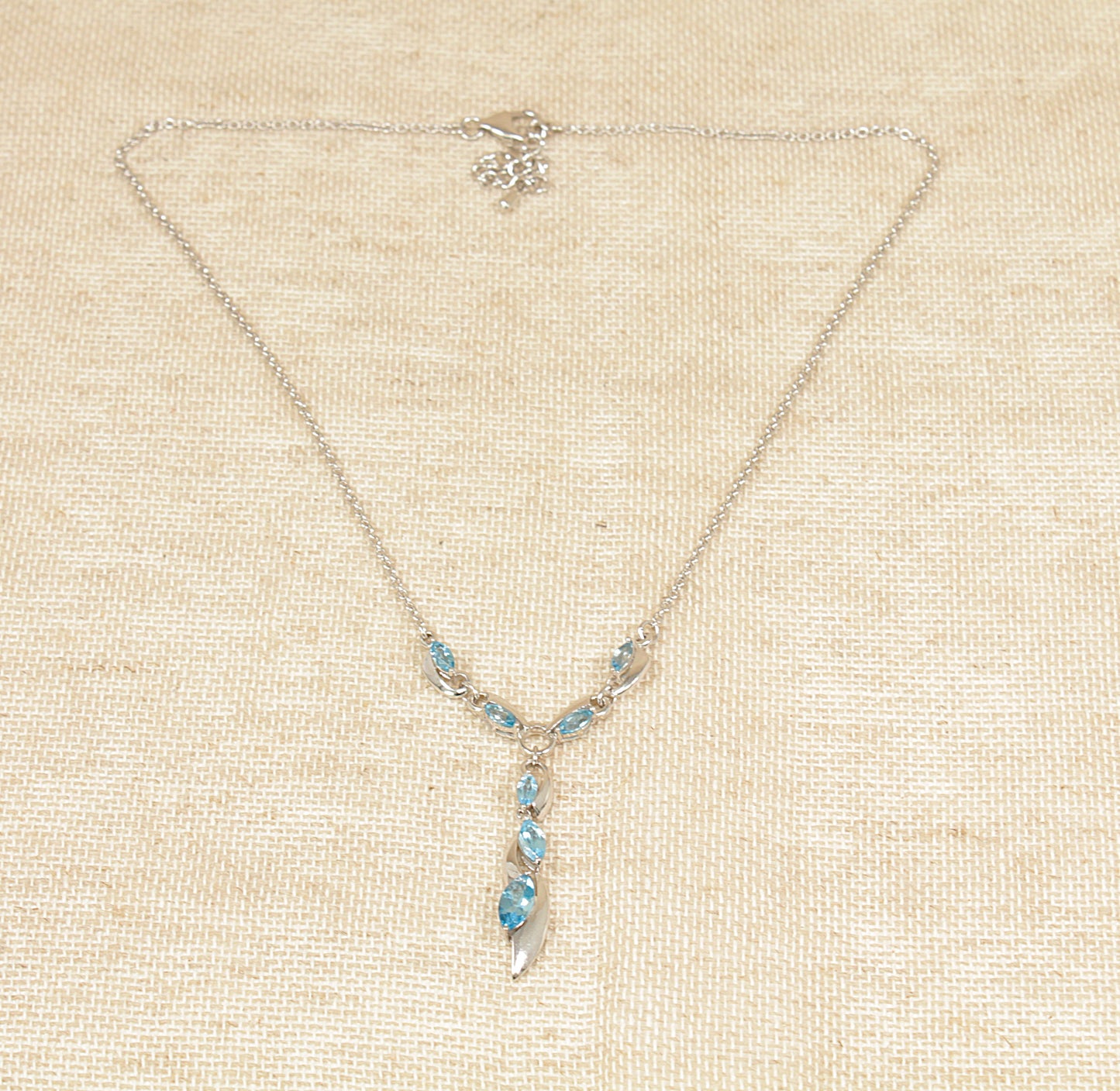 Silver Blue Spinel Necklet Necklace