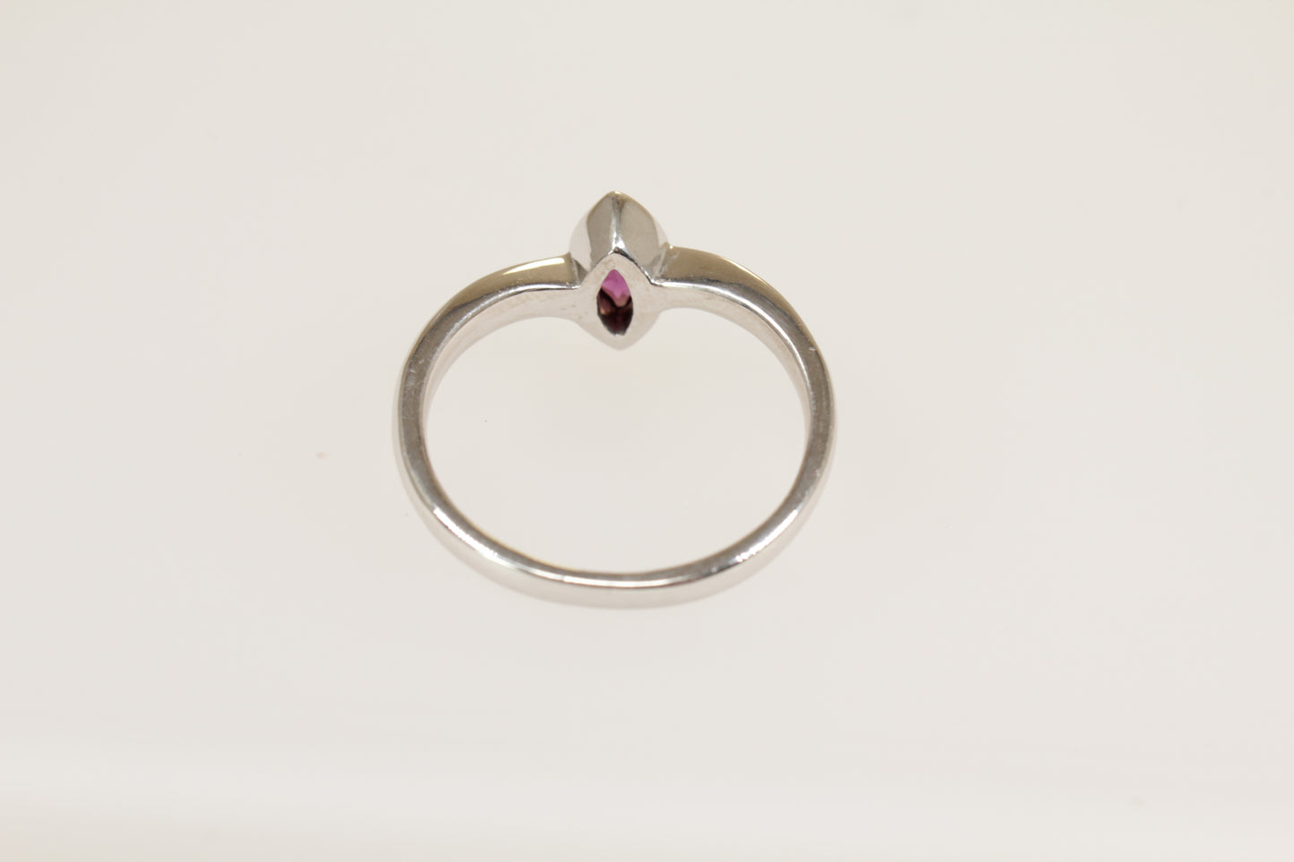 Silver Garnet Solitaire Ring