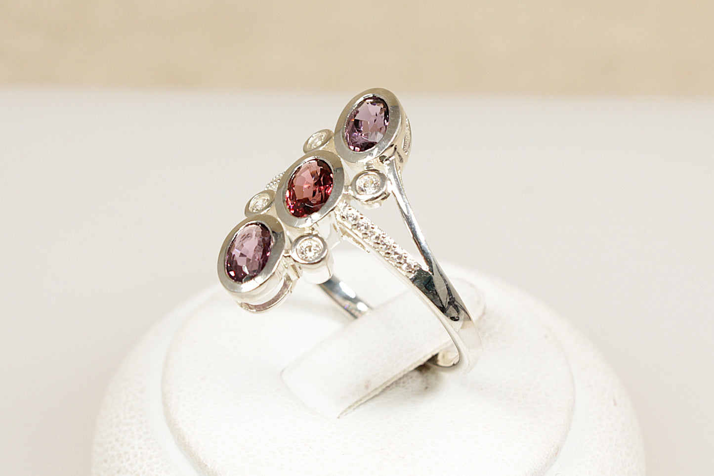 Silver Gemstone set Statement Ring