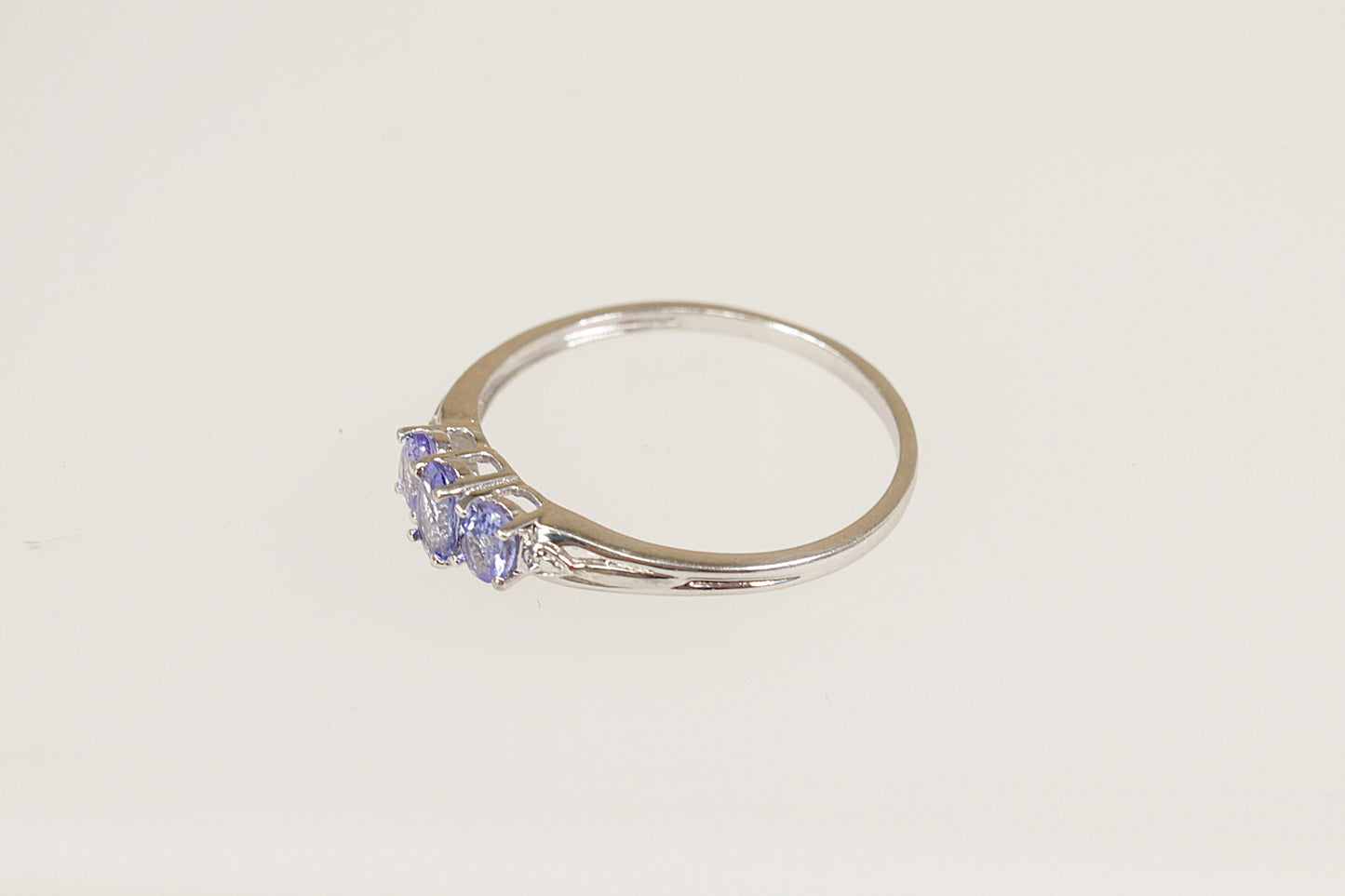Silver Tanzanite Crystal Trilogy Ring