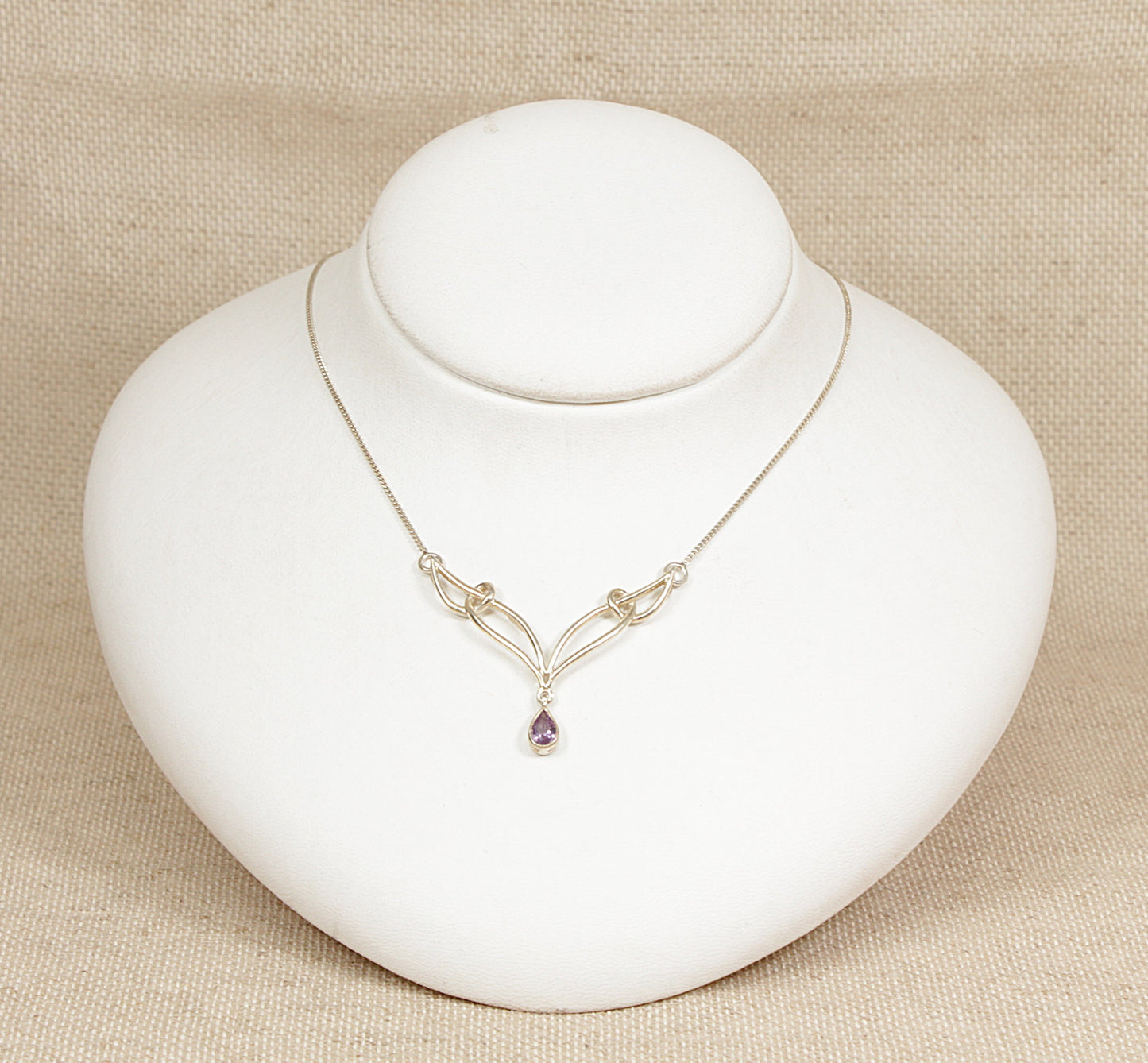 Silver Art Nouveau Style Amethyst Necklet