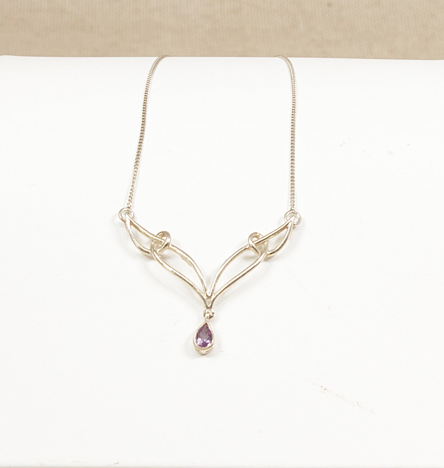 Silver Art Nouveau Style Amethyst Necklet