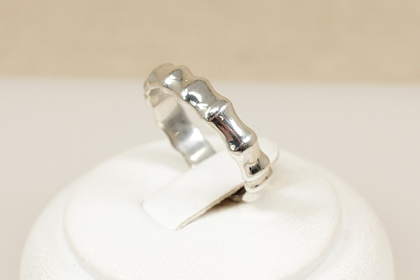 Silver Bamboo Style Band Ring