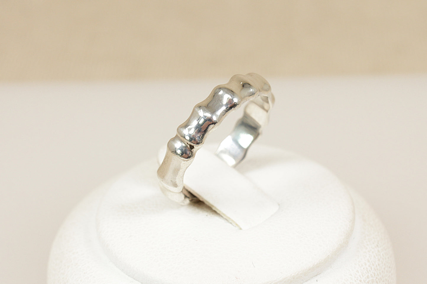 Silver Bamboo Style Band Ring