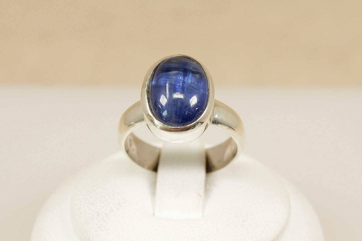 Silver Cabochon Topaz Solitaire Ring