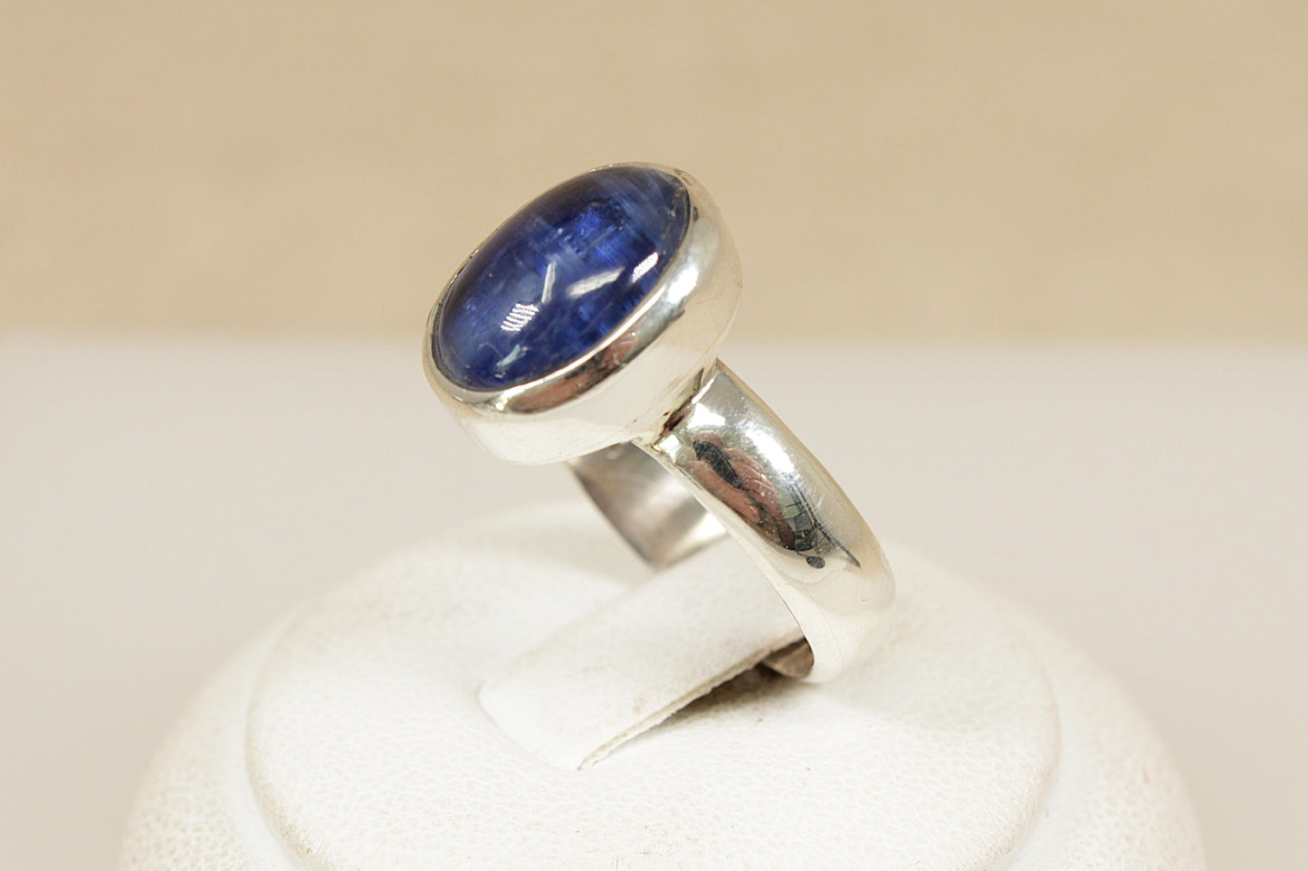 Silver Cabochon Topaz Solitaire Ring