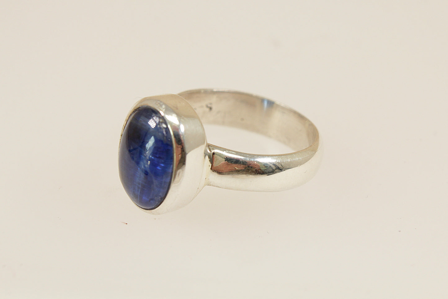 Silver Cabochon Topaz Solitaire Ring