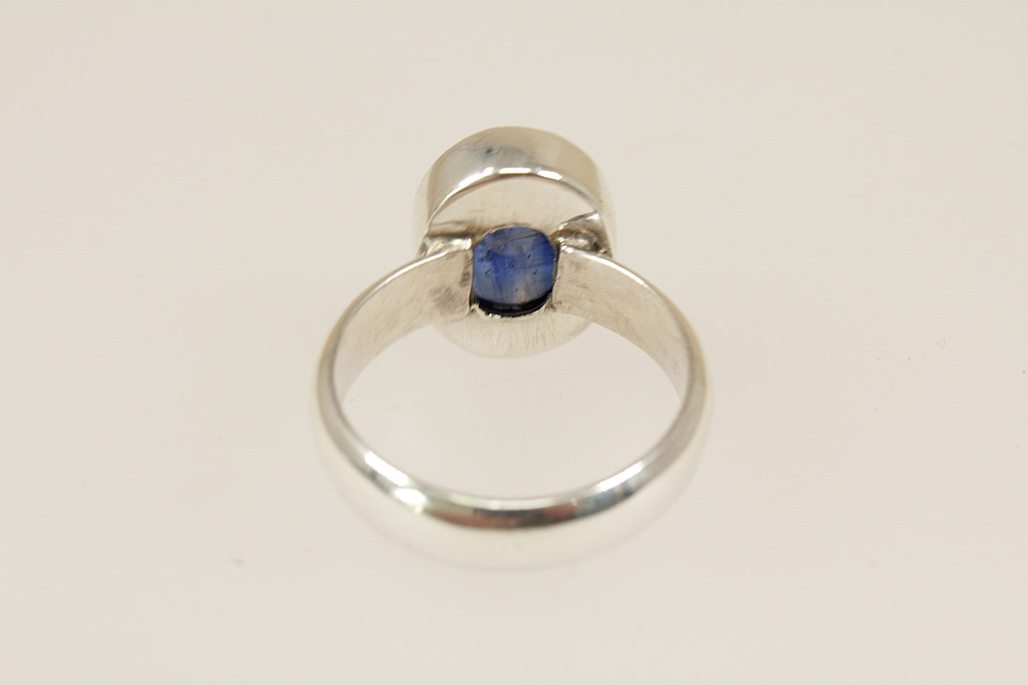 Silver Cabochon Topaz Solitaire Ring