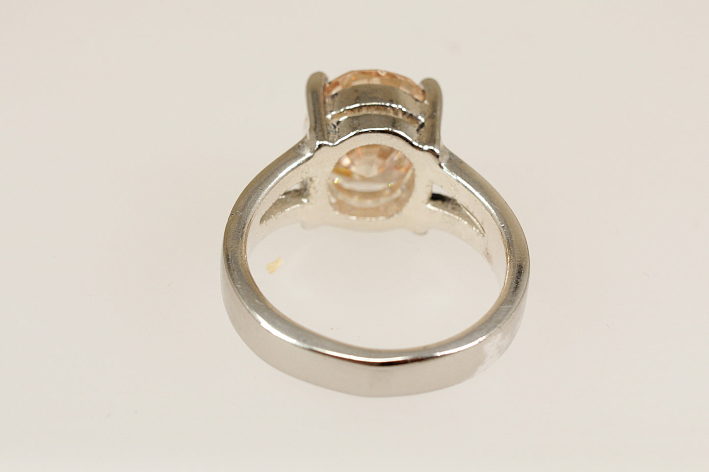 Sterling Silver Crystal Solitaire Statement Ring