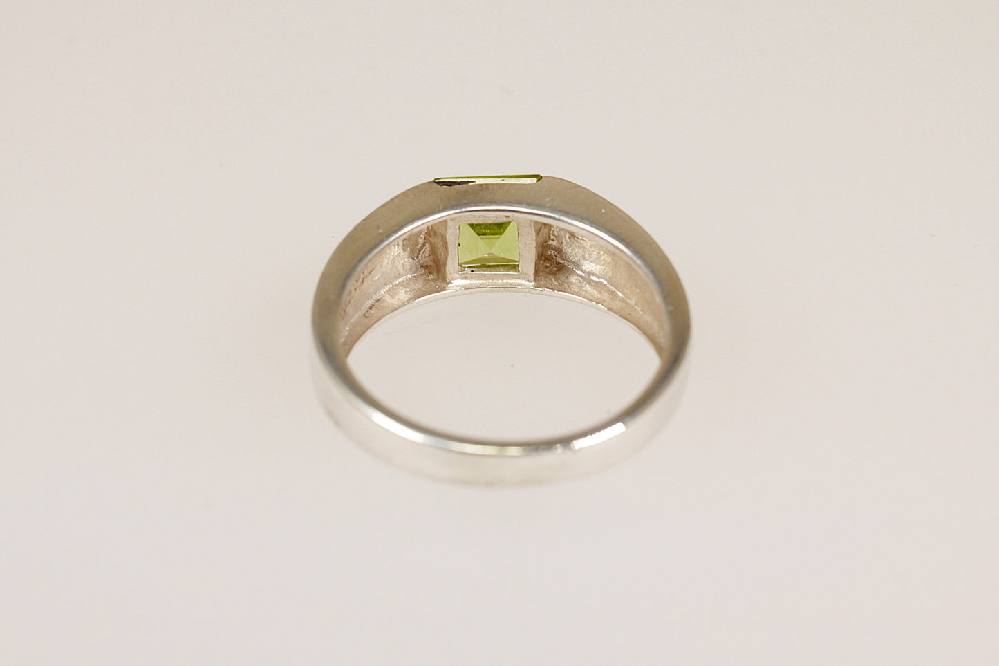 Silver Peridot Band Ring