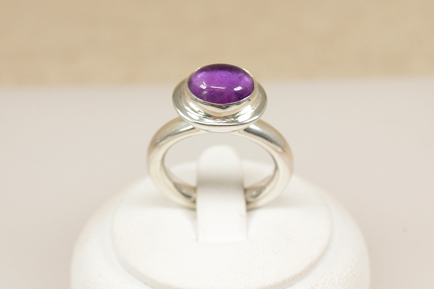 Silver Amethyst Statement Ring
