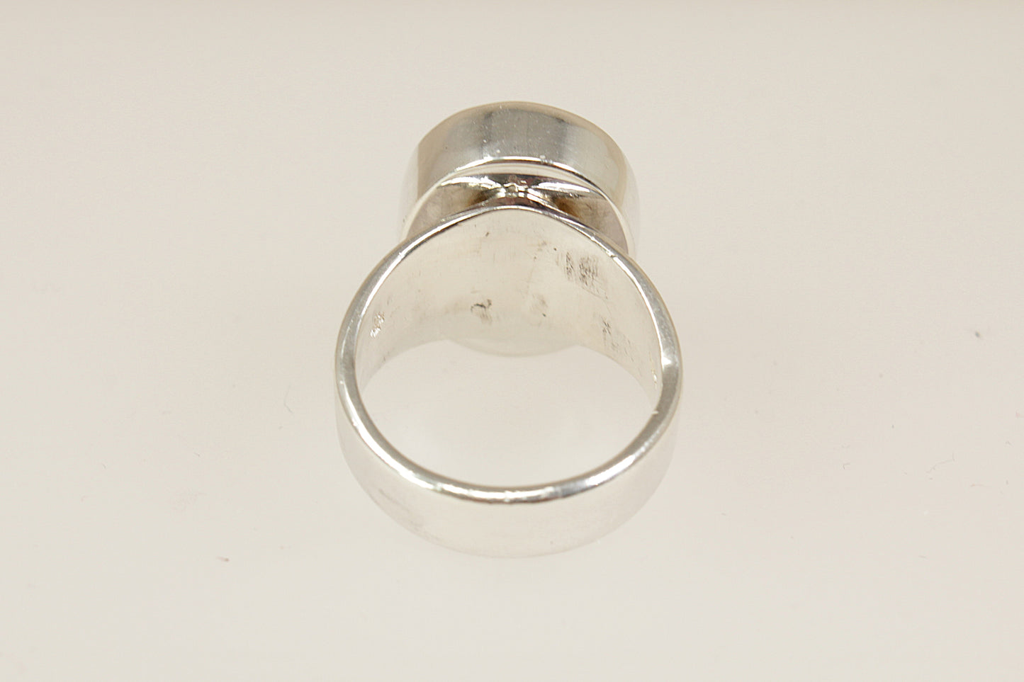 Silver Garnet Cabochon Statement Ring