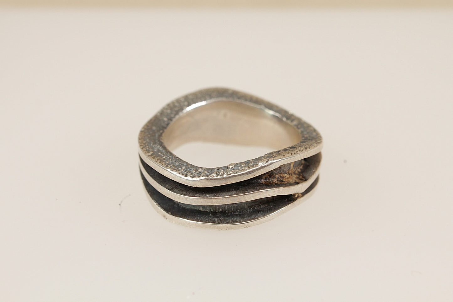 Silver Crystal Studio Band Ring