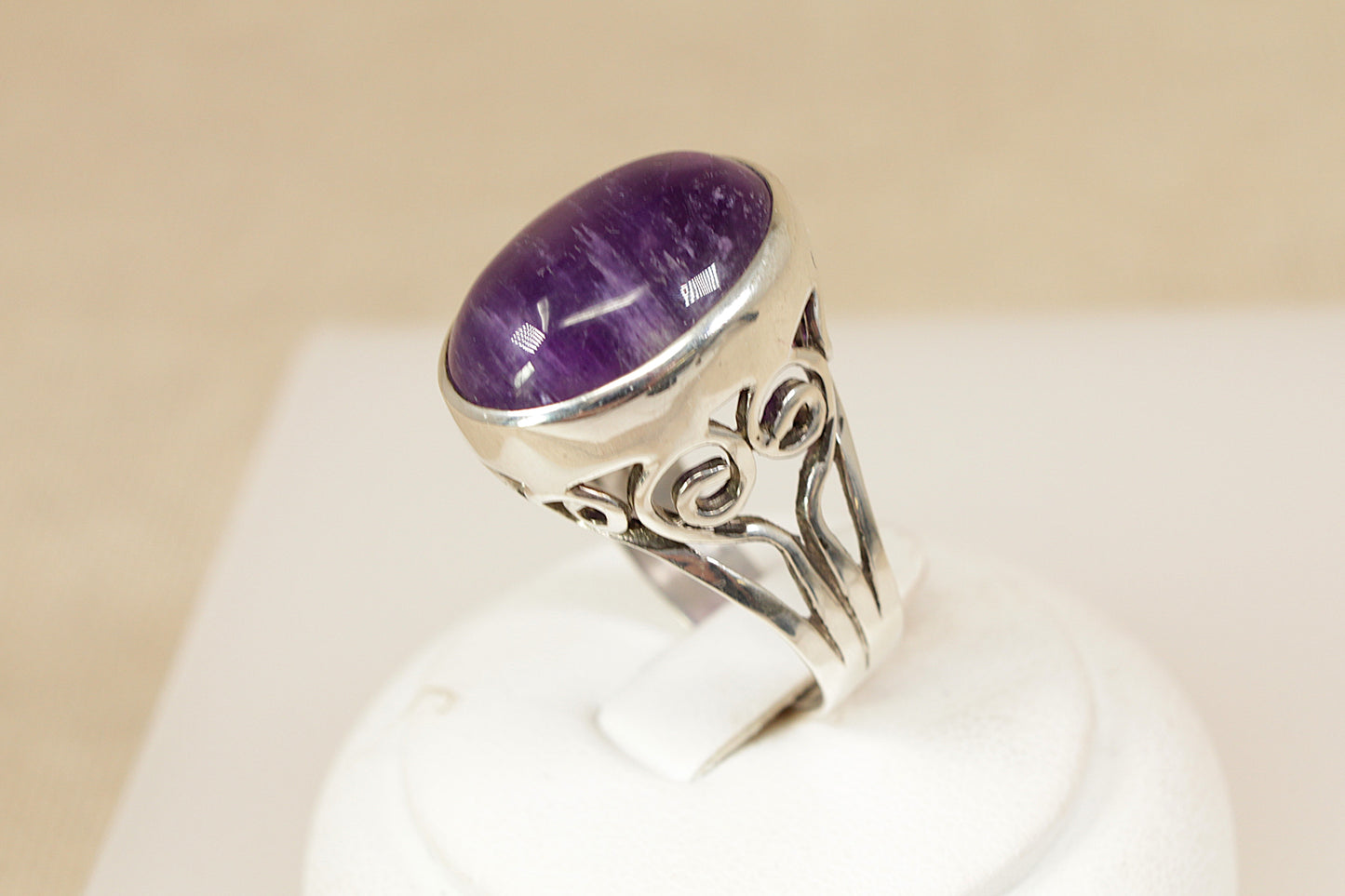 Vintage Silver Amethyst Statement Ring