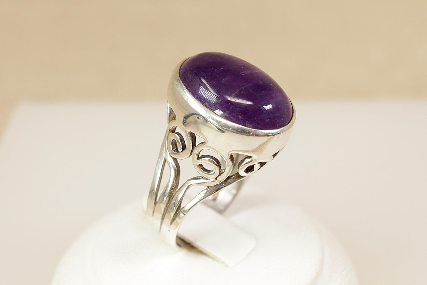 Vintage Silver Amethyst Statement Ring