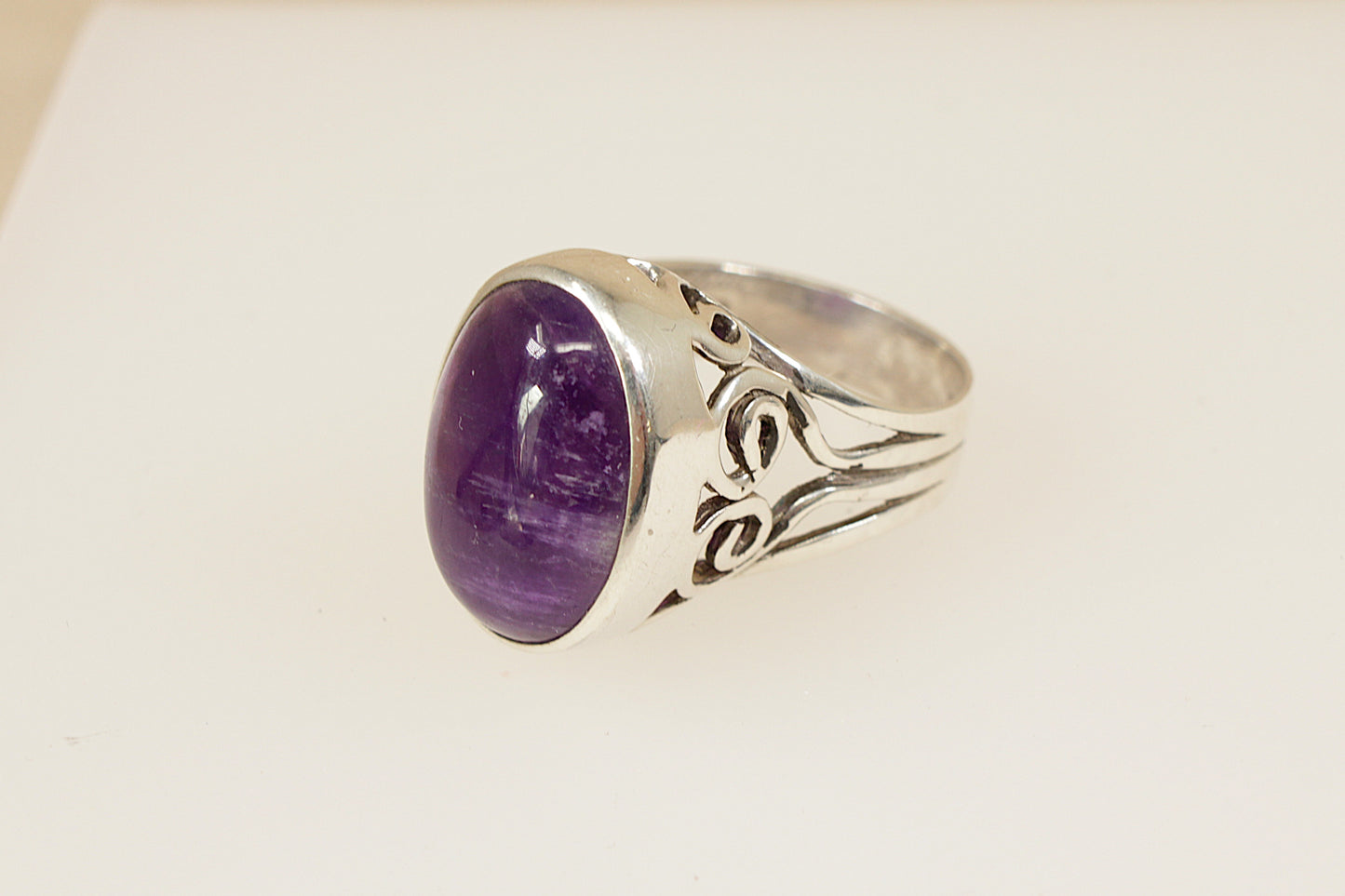 Vintage Silver Amethyst Statement Ring