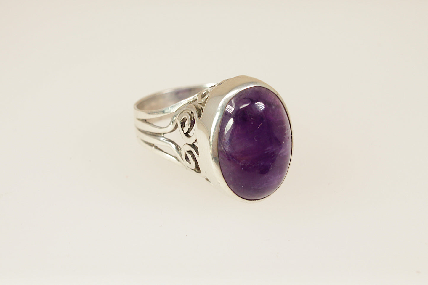 Vintage Silver Amethyst Statement Ring
