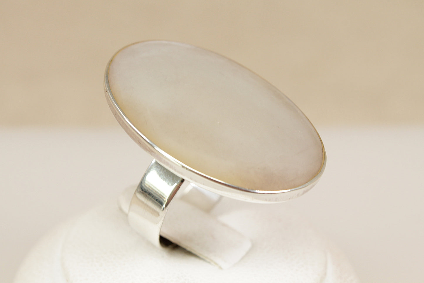 Silver Mother of Pearl Statement Ring
