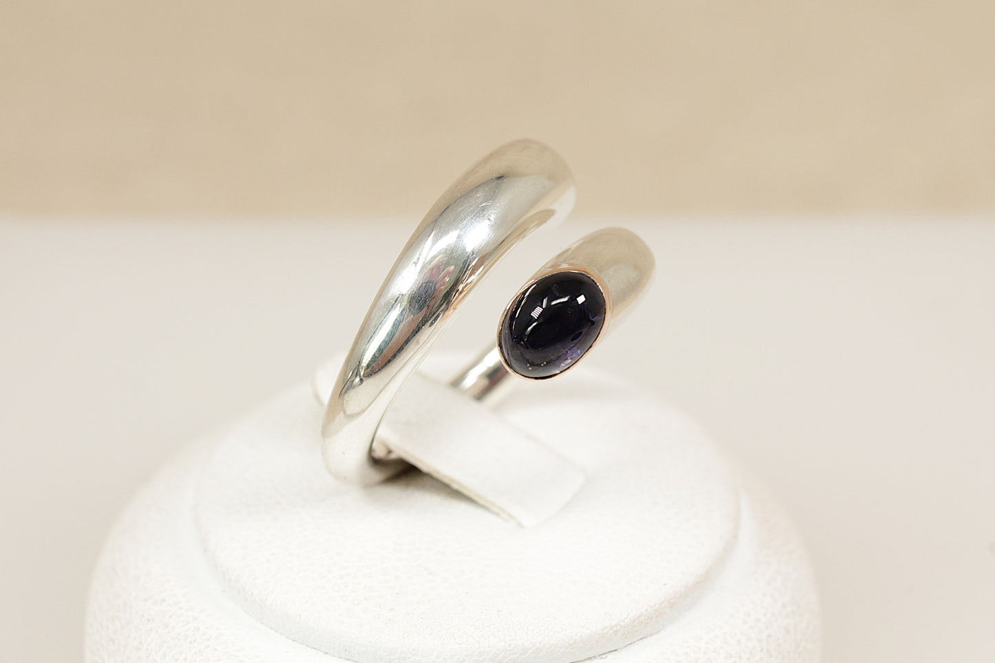 Silver and Iolite Statement Ring