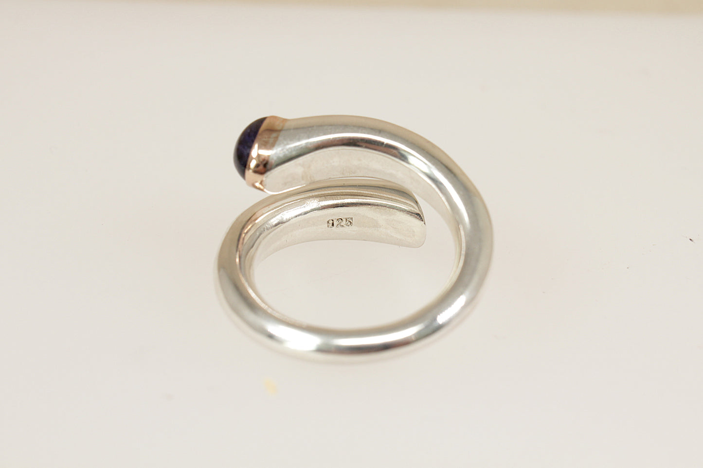 Silver and Iolite Statement Ring