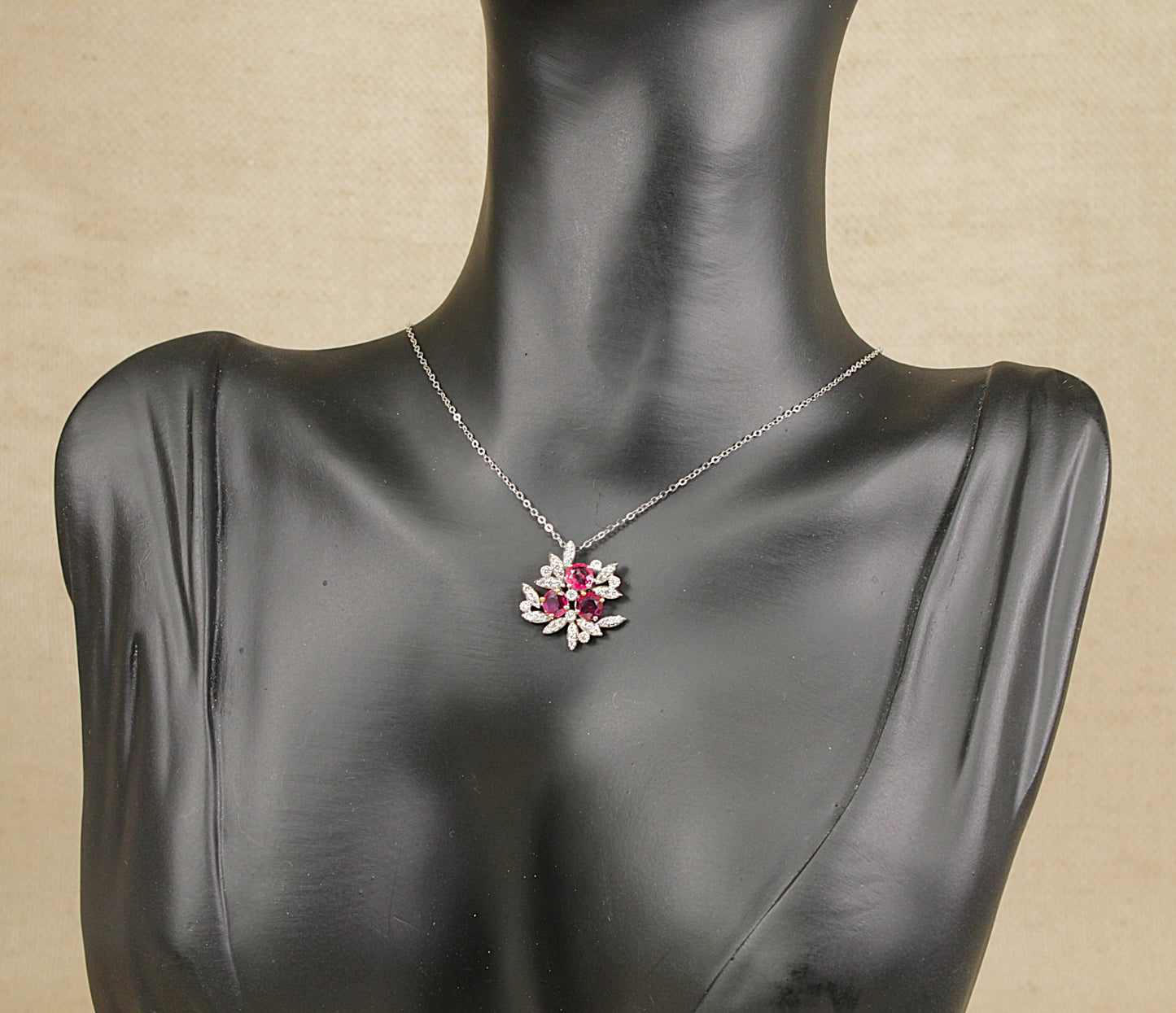 18ct Ruby and Diamond Pendant Necklace