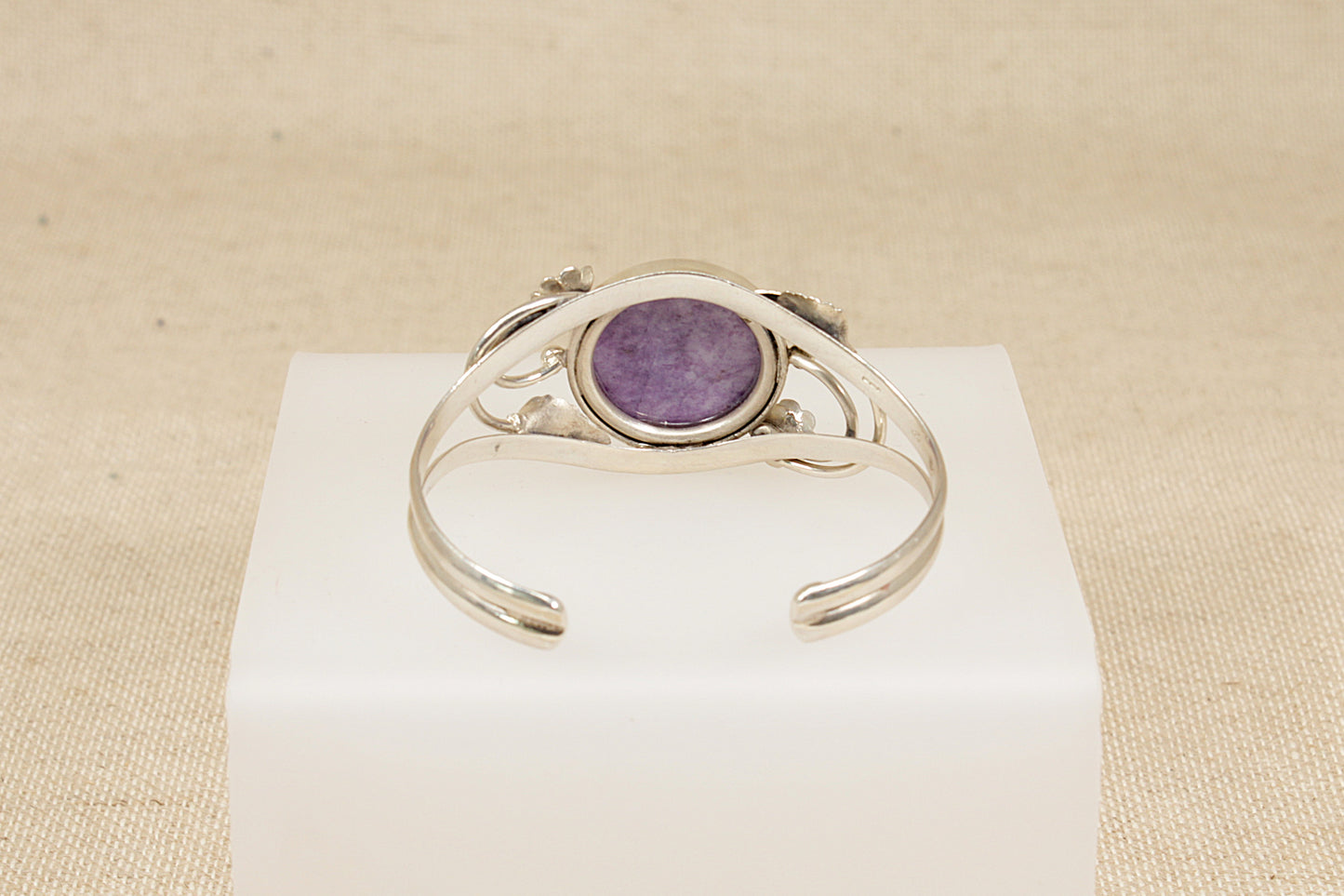 Silver and Amethyst Art Nouveau Style Bangle